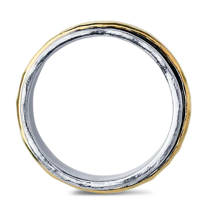 Sterling Silver & 12/20 Gold-Filled Hammered Spinner Band