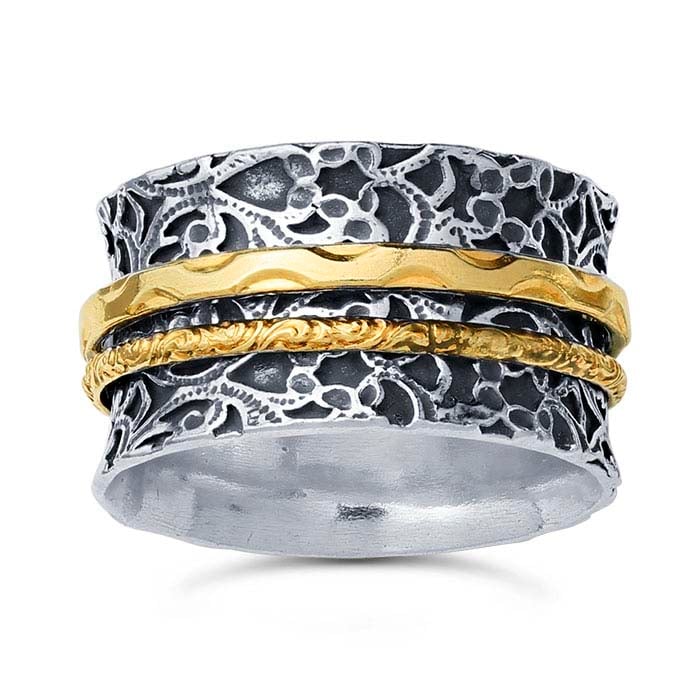 Sterling Silver & 12/20 Gold-Filled Two-Ring Spinner Band