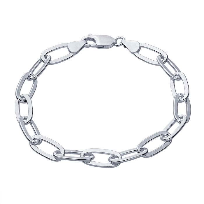 Sterling Silver 6.8mm Oval Cable Chain Bracelet