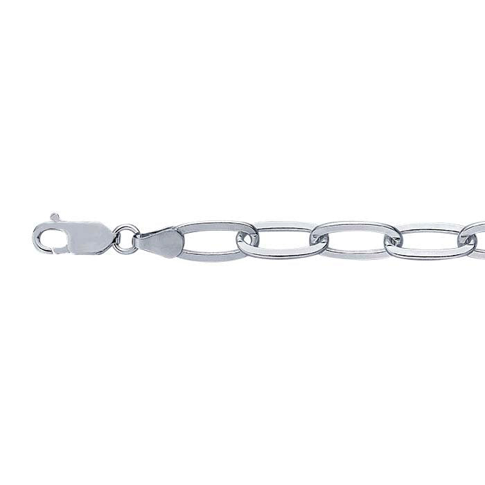 Sterling Silver 6.8mm Oval Cable Chain Bracelet
