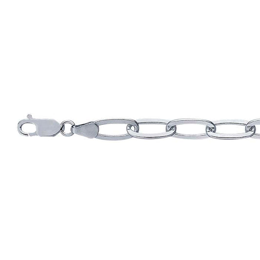 Sterling Silver 6.8mm Oval Cable Chain Bracelet