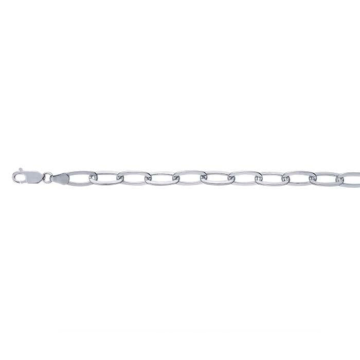 Sterling Silver 6.8mm Oval Cable Chain Bracelet