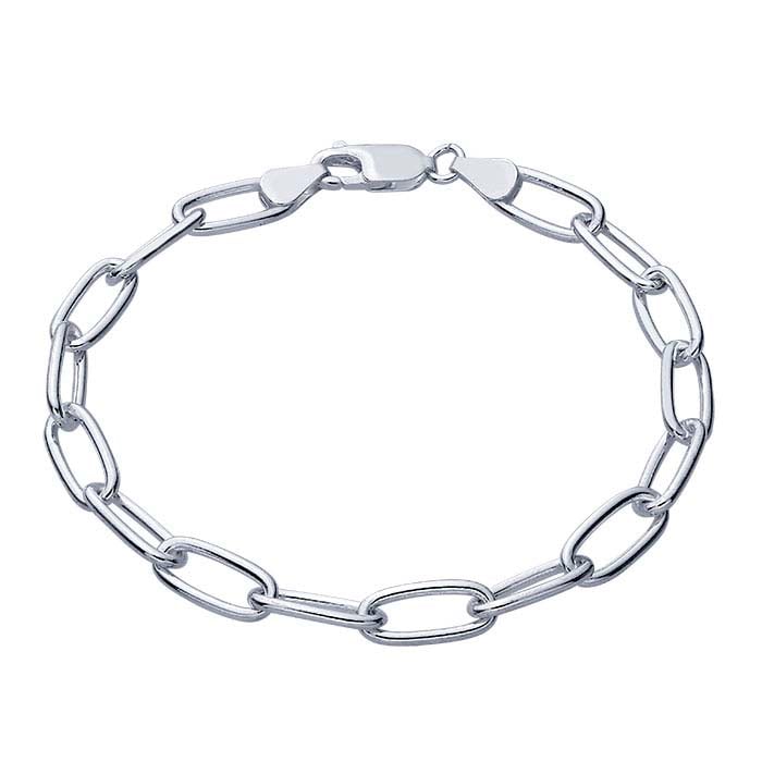Sterling Silver 6.2mm Oval Link Chain Bracelet