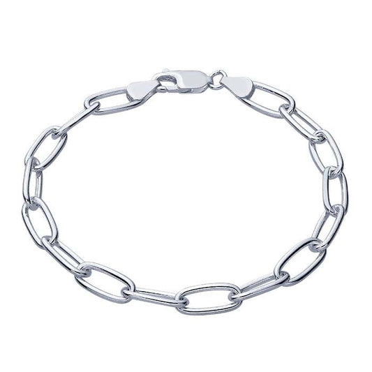 Sterling Silver 6.2mm Oval Link Chain Bracelet