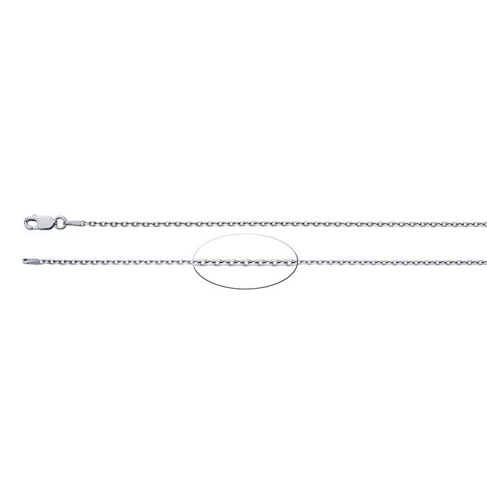 Sterling Silver Rhodium-Plated Beveled Oval Cable Chain