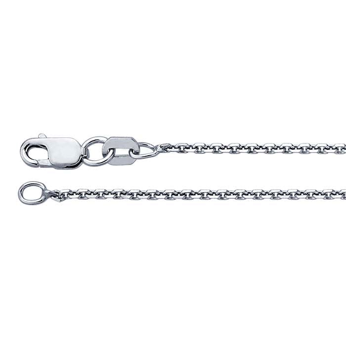 Sterling Silver Rhodium-Plated 1.3mm Beveled Oval Cable Chain