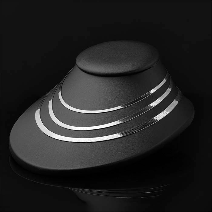 Sterling Silver Rhodium-Plated Herringbone Chain