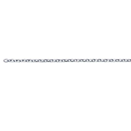 Sterling Silver 0,9 mm diamantkapad kabelkedja, per fot