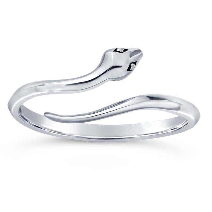 Sterling Silver Snake Bypass Ring, Adjustable
