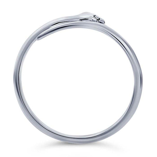 Sterling Silver Snake Bypass Ring, Adjustable