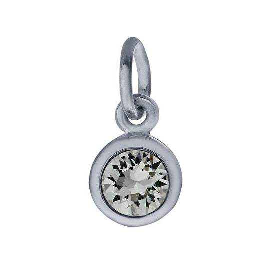 Sterling Silver Charms with Birthstone Crystal