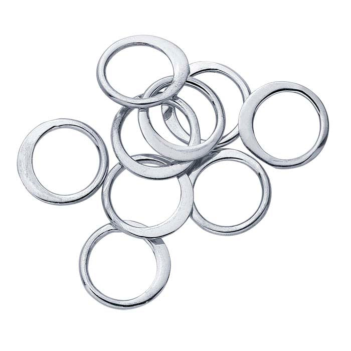 Sterling Silver Flattened Circle Component