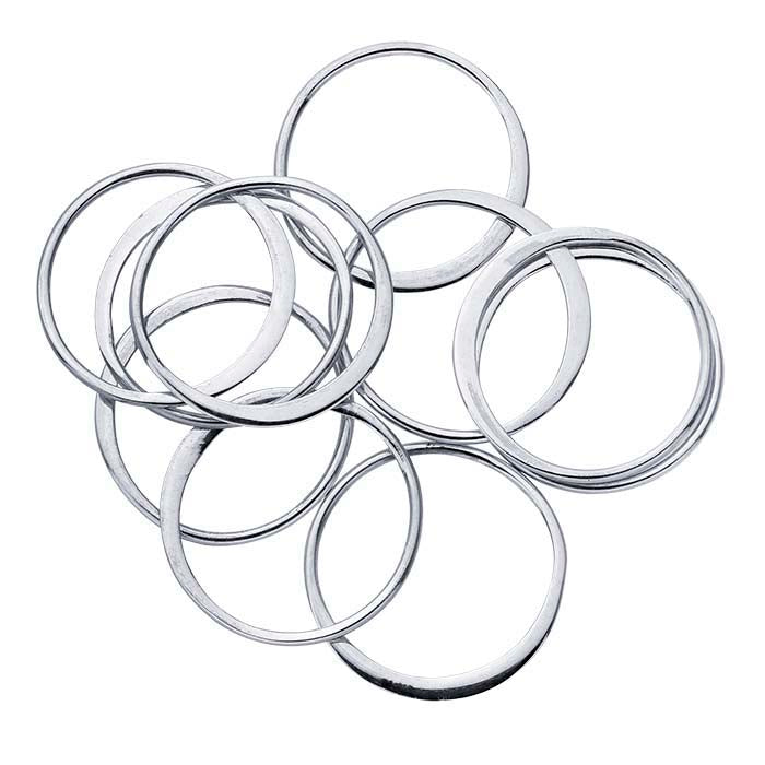 Sterling Silver Flattened Circle Component