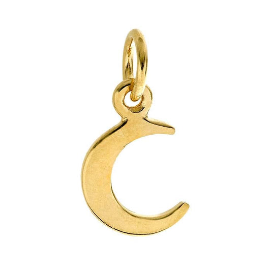 14K Tjockt Gult Guldpläterat Sterlingsilver Halvmåneberlock