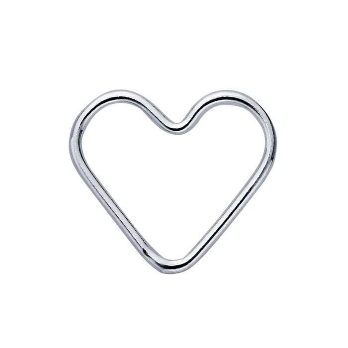 Anello Chiuso a Forma di Cuore in Argento Sterling 11,6 x 13,4 mm