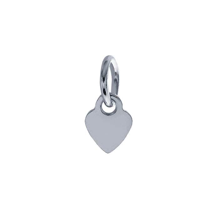 Sterling Silver "23495.0mm 7.2 x Heart Tag with Open Ring, 0.51mm