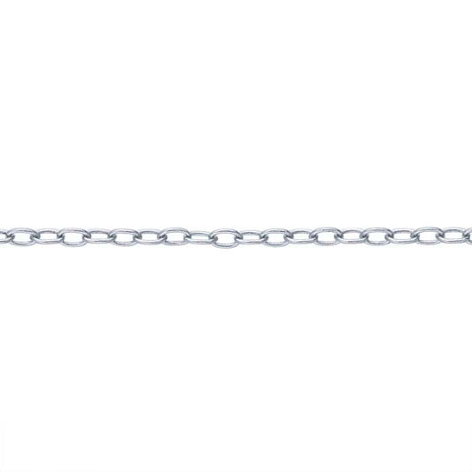 Sterling Silver Add-A-Bead Cable Chain Necklace, Adjustable