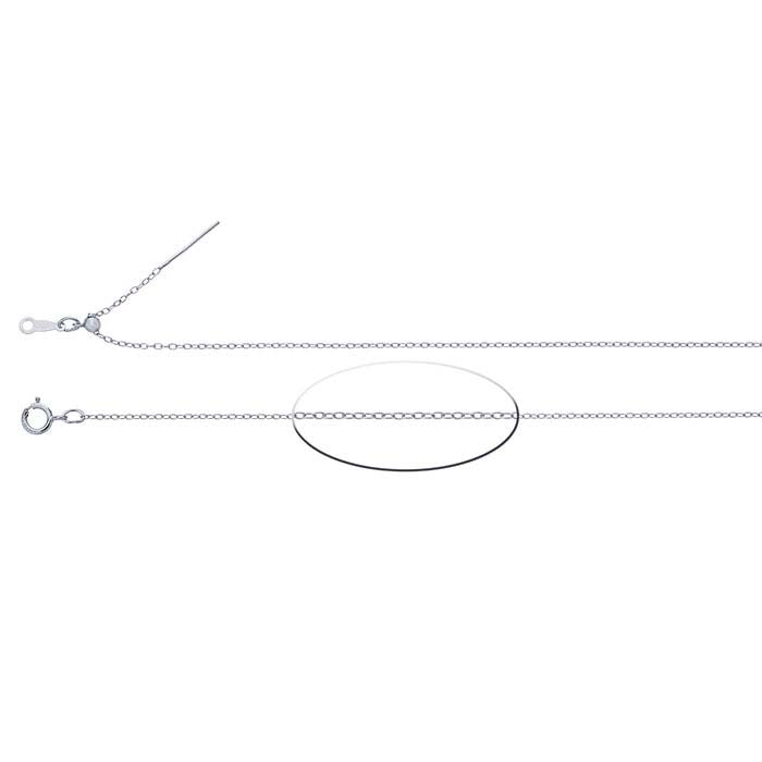 Sterling Silver Add-A-Bead Cable Chain Necklaces, Adjustable