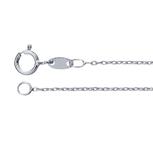 Sterling Silver 0,85 mm diamantkapad oval kabelkedja