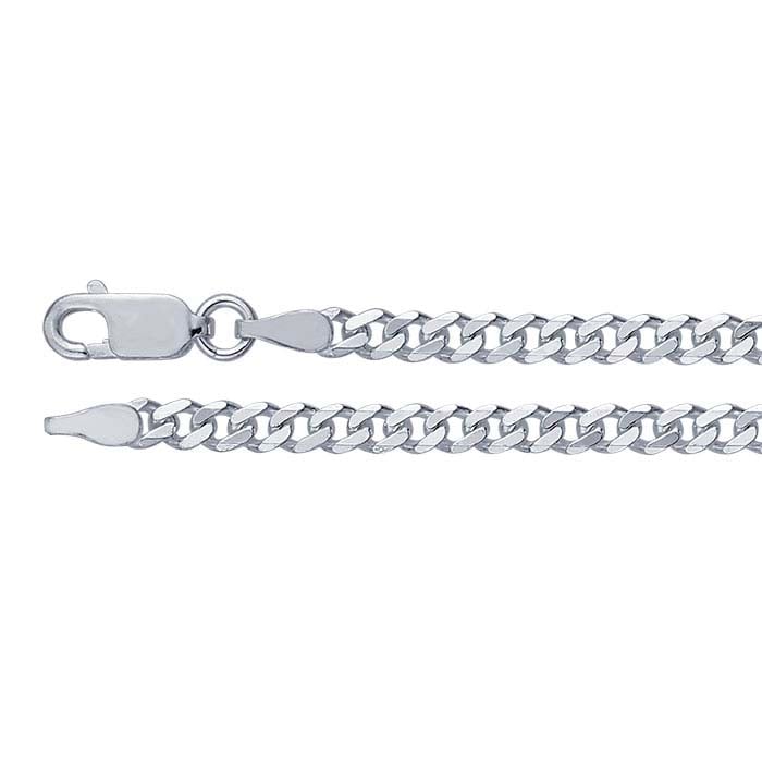 Catena Curb Smerlata in Argento Sterling 3mm