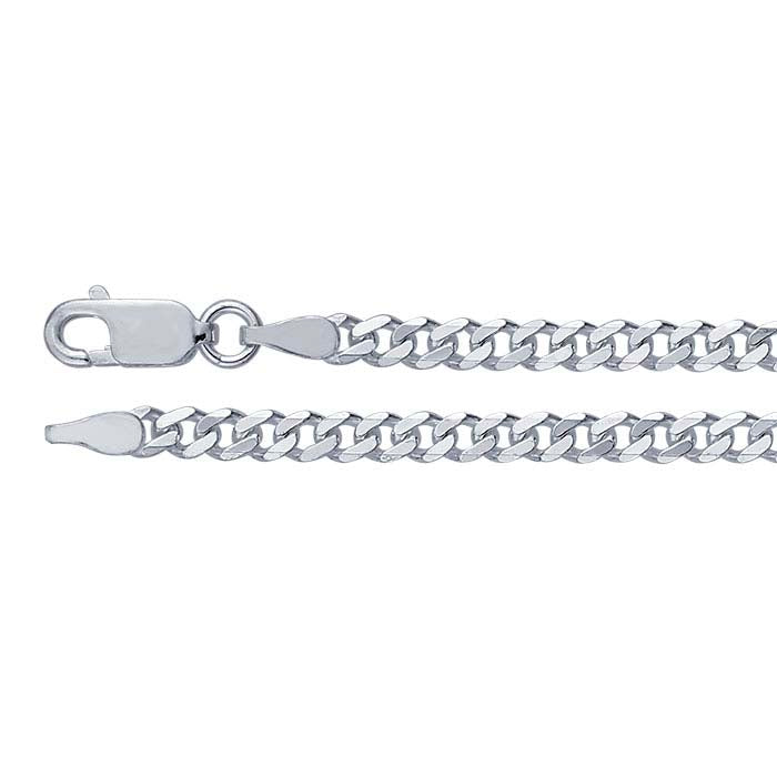 Sterlingsilver 3 mm fasad curb-kedja