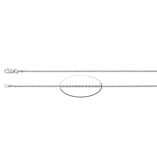 Sterling Silver 1,35 mm Diamantslipad Fransk Rep-kedja
