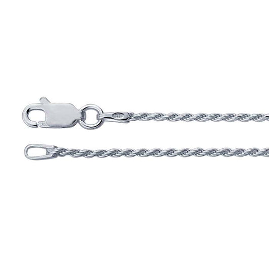 Sterling Silver 1,35 mm Diamantslipad Fransk Rep-kedja