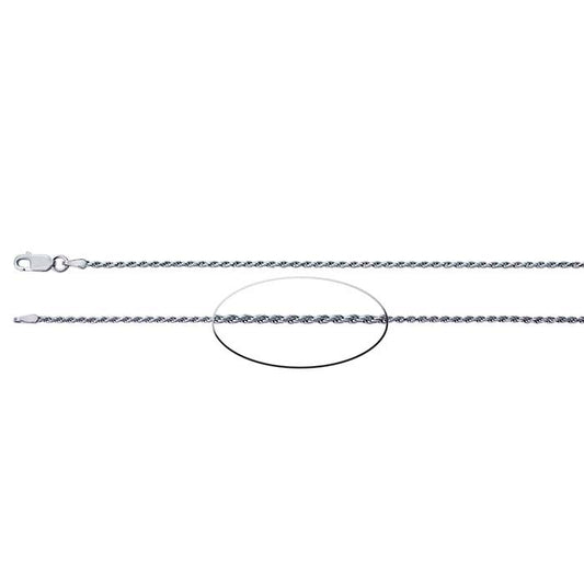 Sterling Silver 1,6 mm diamantkapad fransk repkedja