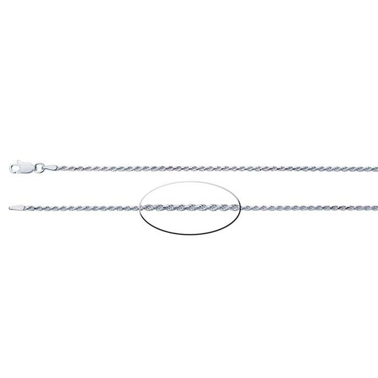 Sterling Silver 1,85 mm diamantkapad fransk repkedja