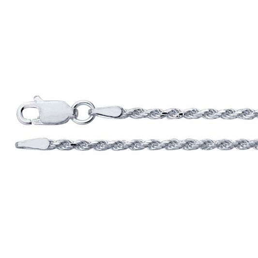 Sterling Silver 1,85 mm diamantkapad fransk repkedja