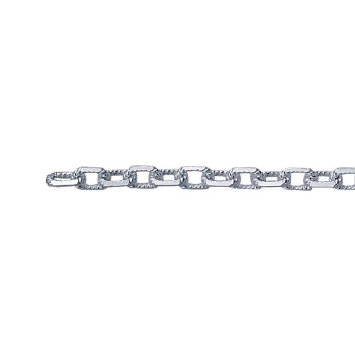 Catena a cavo smussata testurizzata in argento sterling 3,4 mm, al piede