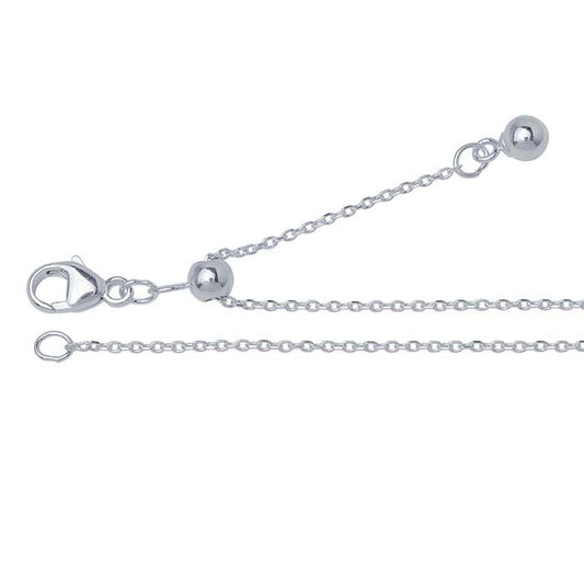Sterling Silver 1mm Cable Chain Necklace, Adjustable