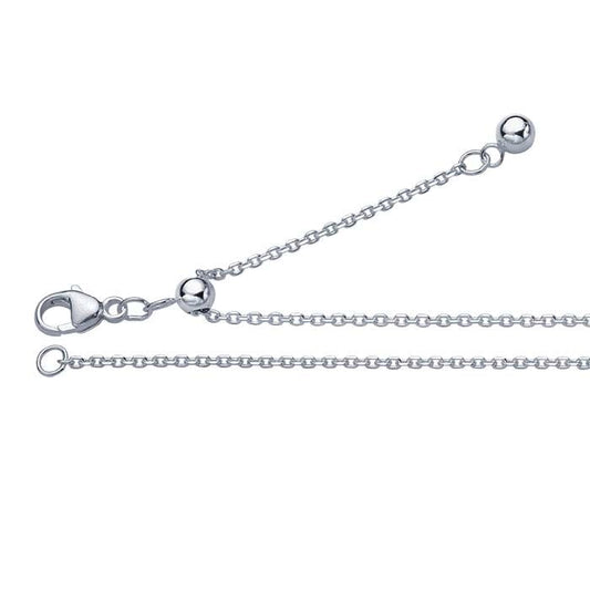Halsband i sterlingsilver med 1,2 mm avfasad kabelkedja, justerbar