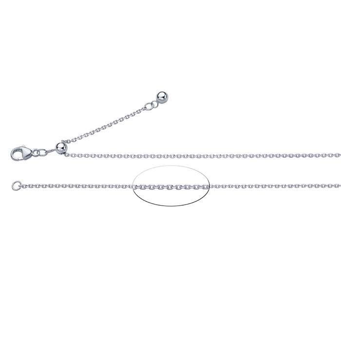 عقد سلسلة كابل مائل من الفضة الإسترلينية، قابل للتعديل