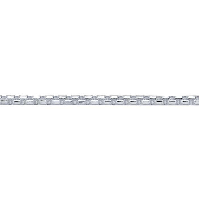 Sterling Silver 1mm Diamond-Cut Rounded Box Chain Necklace, Adjustable
