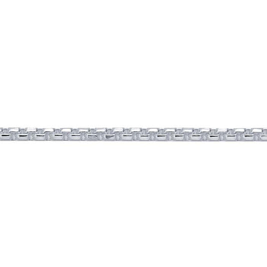 Sterling Silver 1mm Diamond-Cut Rounded Box Chain Necklace, Adjustable
