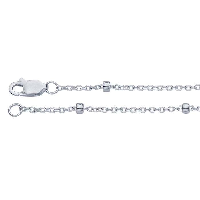Sterling Silver Cable Chain with Beads