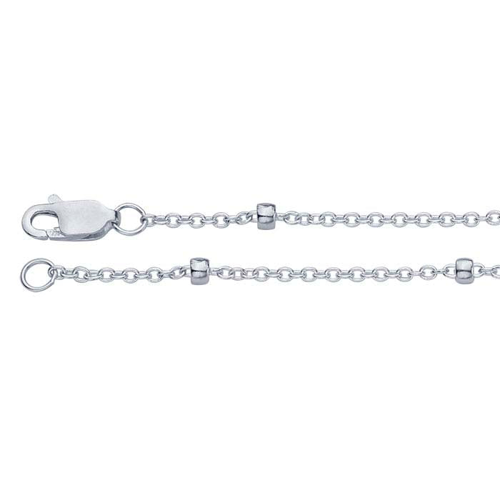 Sterling Silver Cable Chain with Beads