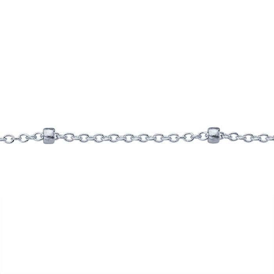 Sterling Silver Cable Chain with Beads