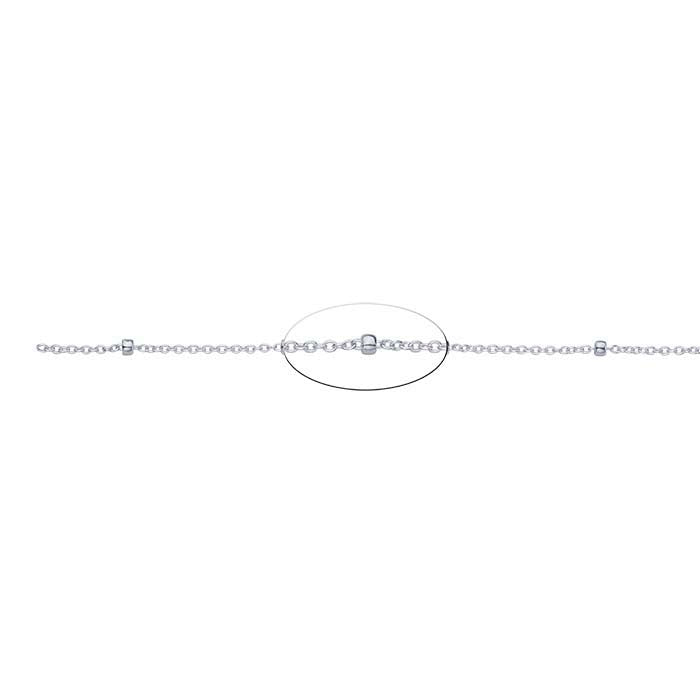Sterling Silver Cable Chain with Beads