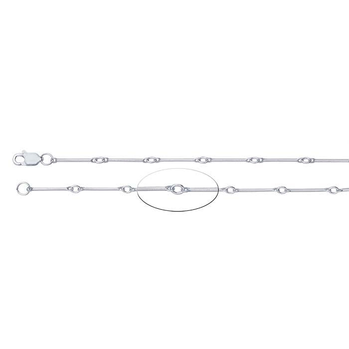 Sterling Silver Straight Bar & Link Chain