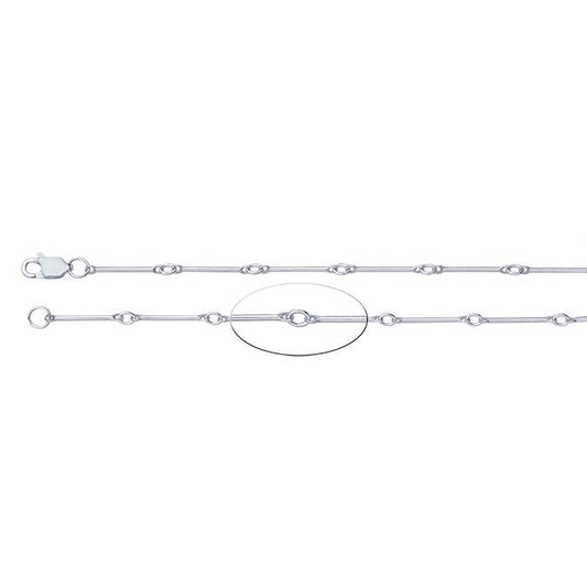 Sterling Silver 0.9mm Straight Bar & Link Chain