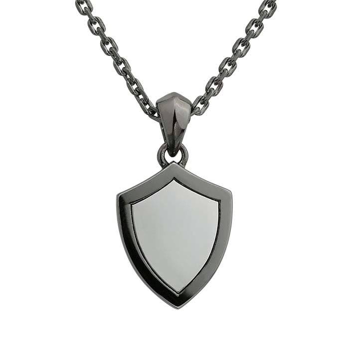 Sterling Silver Two-Tone Shield Necklace