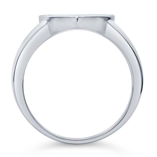 Sterling Silver Two-Tone 18 x Shield Signet Ring