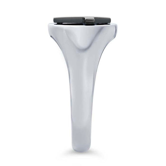 Sterling Silver Black Rhodium-Plated Cross Ring