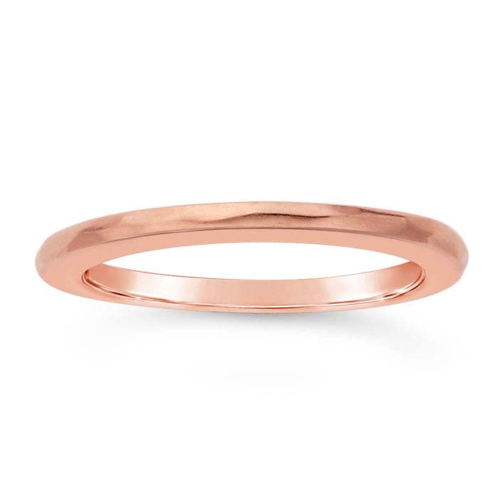 Sterling Silver Rose Gold-Plated Hammered 1.7mm Band
