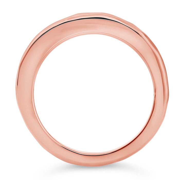 Sterling Silver Rose Gold-Plated Hammered 1.7mm Band