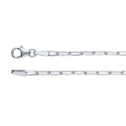 Sterling Silver 1,9 mm Avfasad Oval Kabelkedja