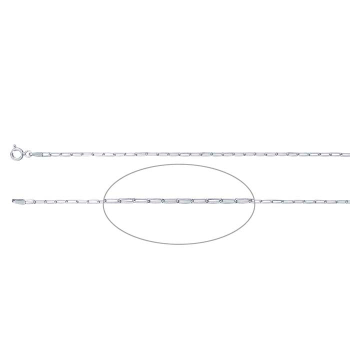 Sterling Silver Beveled Oval Cable Chain