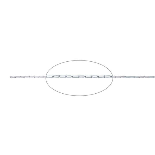 Sterling Silver 1,9 mm Avfasad Oval Kabelkedja, Per Fot